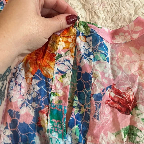 Anthropologie Bhanuni by Joyti embroidered ruffle sleeve beaded top - Picture 13 of 15